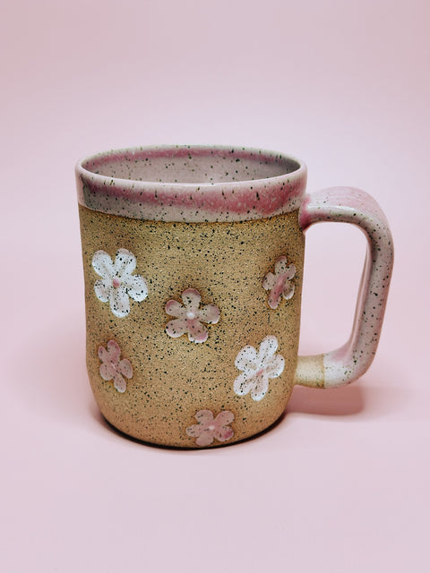 Primrose Pink Floral Ceramic Mug