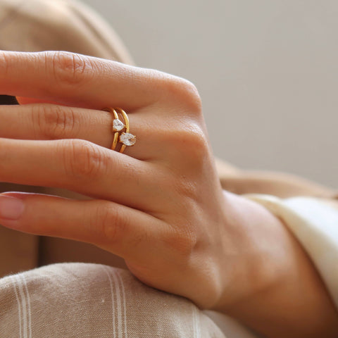 Heart Crystal Signet Ring