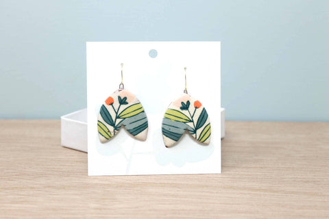 Leaf Earrings with 14k Gold-Plated Hooks