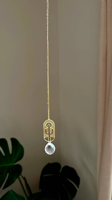 Desert Suncatcher, Cactus Brass Wall Hanging, Western Decor