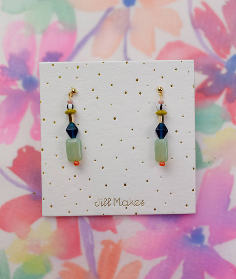 Multicolor beaded dangle earrings