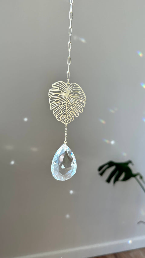 Leaf Suncatcher, Plant Lover Wall Hanging, Monstera