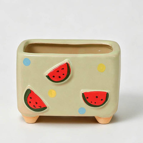 Embossed Fruit Ceramic Pot