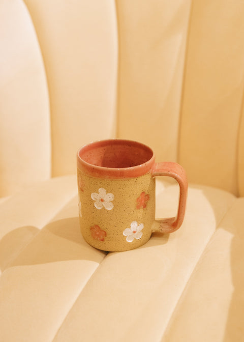 Primrose Pink Floral Ceramic Mug