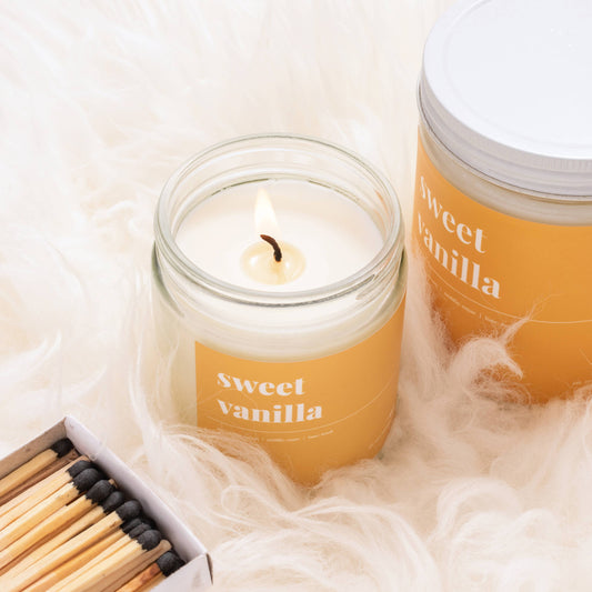 Sweet Vanilla Scented Soy Candle - 9oz