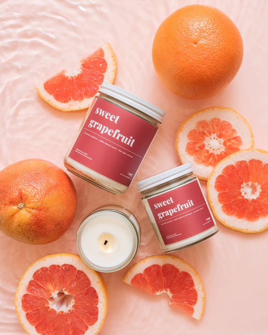 Sweet Grapefruit Scented Soy Candle - 9oz