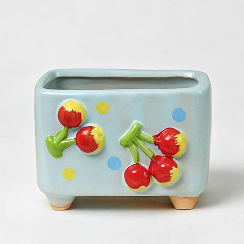 Embossed Fruit Ceramic Pot
