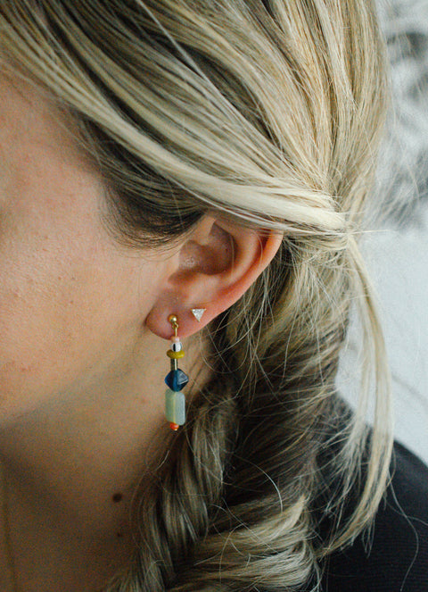Multicolor beaded dangle earrings