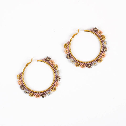 Large Daisy Hoop Earrings