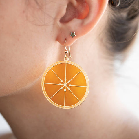 Citrus Slice Round Earrings