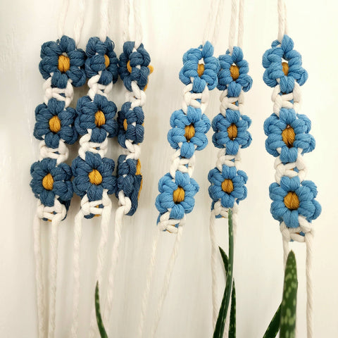 Floral Daisy Plant Hanger, Handmade Macrame Plant Accessory