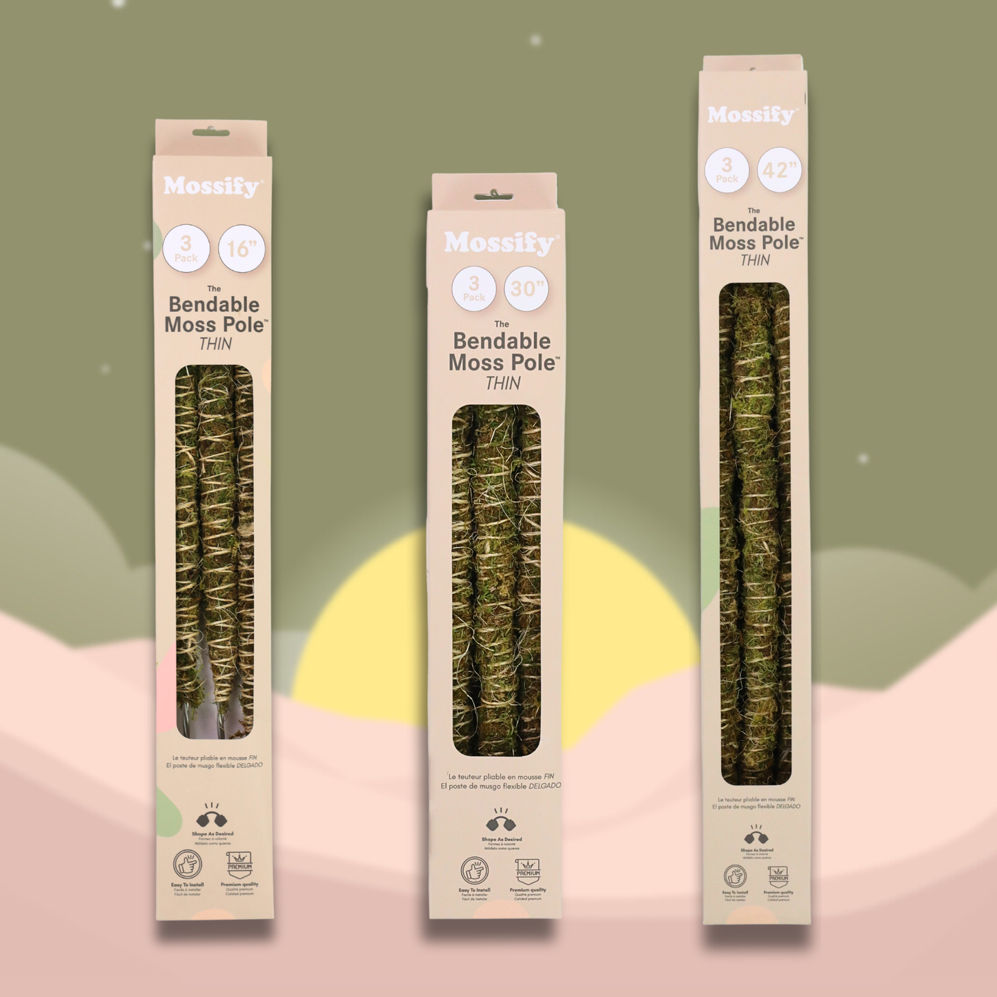 3 Pack Bendable Moss Pole™ 𝘛𝘏𝘐𝘕