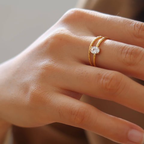 Heart Crystal Signet Ring