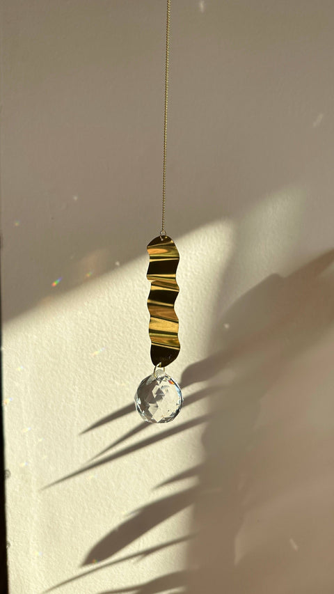 Wavy Sun catcher, Squiggle Decor Wall Hanging, Desert Art