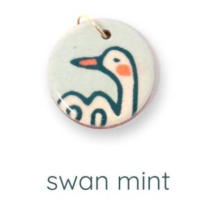 Charm Necklace Swan Mint