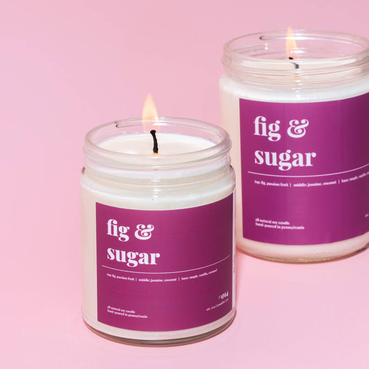 Fig and Sugar Scented Soy Candle - 9oz