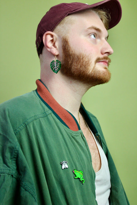 Mini Monstera Earrings