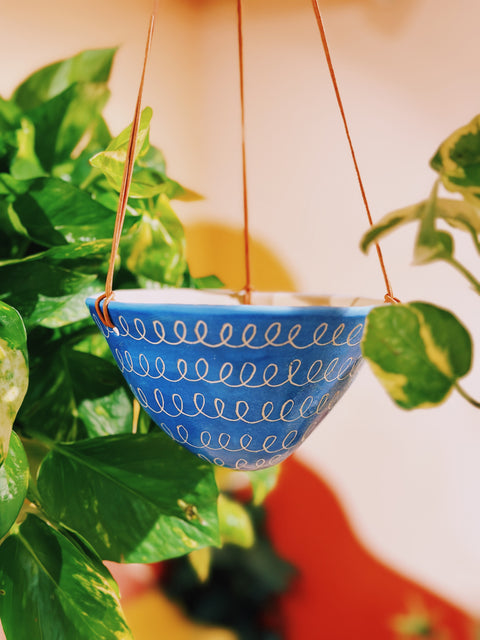 Glazed Hanging Planter by Half Light Honey