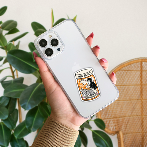 Anti-Anxiety Purr-scription Cat Sticker – Cute Mental Health