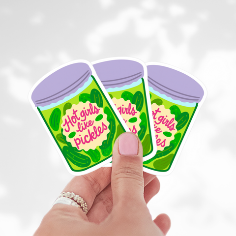 Hot Girls Like Pickles Funny Pickle Jar Sticker