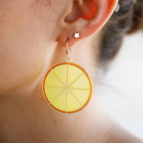 Citrus Slice Round Earrings