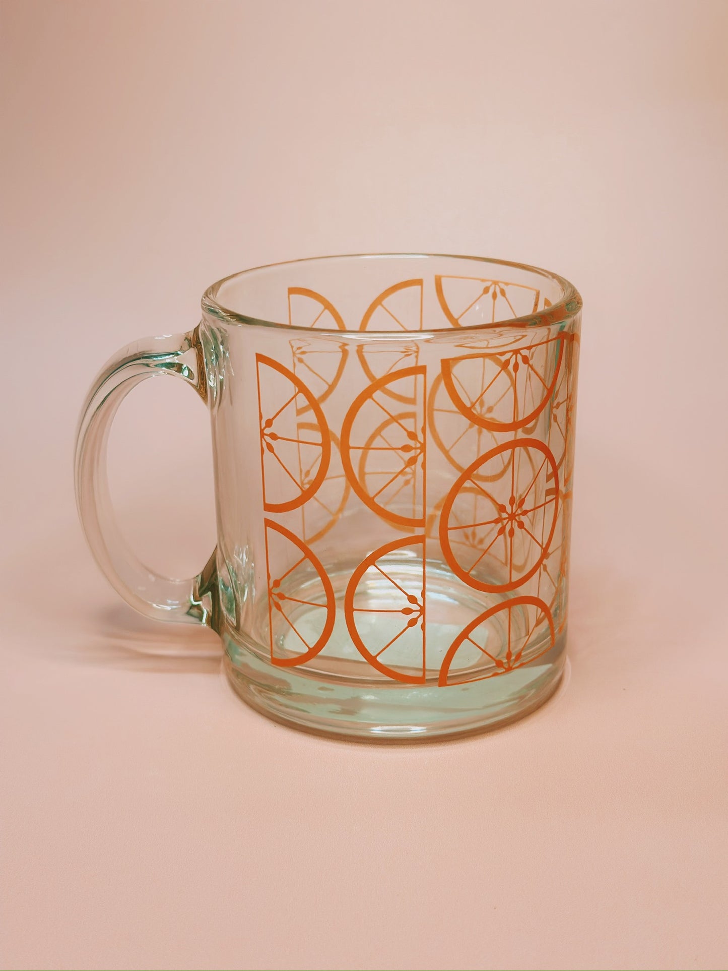 Glass Mug - Mod Grapefruit Pattern