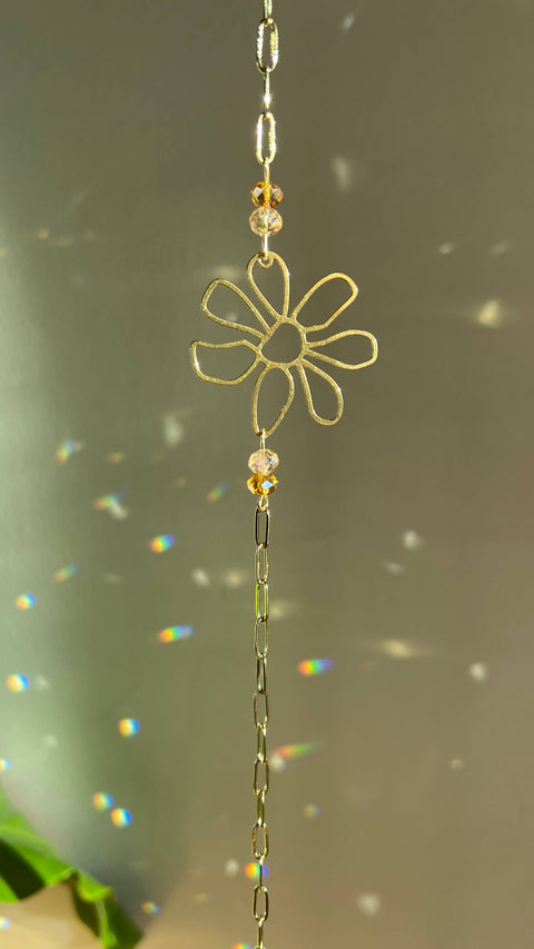 Flower Suncatcher, Floral HomeDecor, Girls Room Wall Hanging