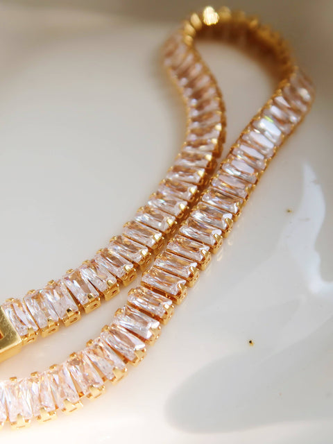 Gold Plated Tennis Crystal Bracelet