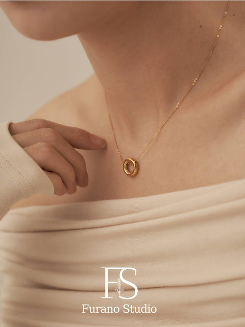 18K Gold Filled Circle Necklace
