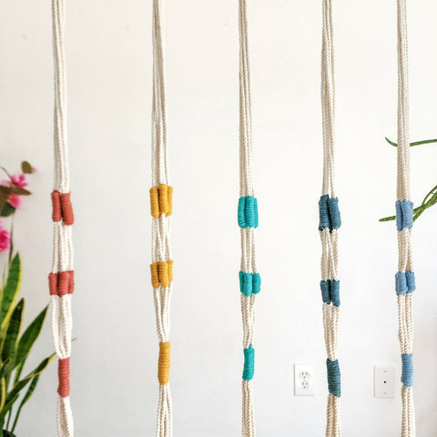 Color Block Plant Hangers, Handmade Macrame Plant Accessory
