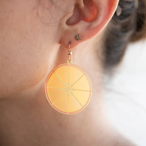 Citrus Slice Round Earrings