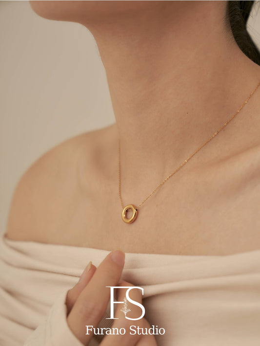 18K Gold Filled Circle Necklace