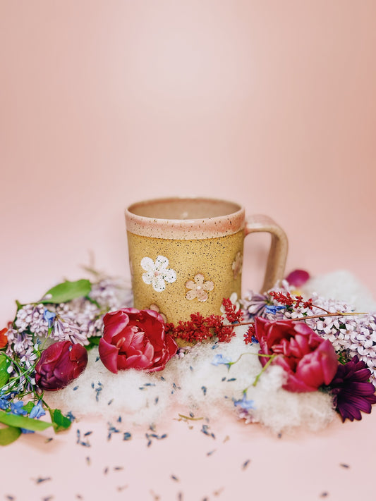 Primrose Pink Floral Ceramic Mug