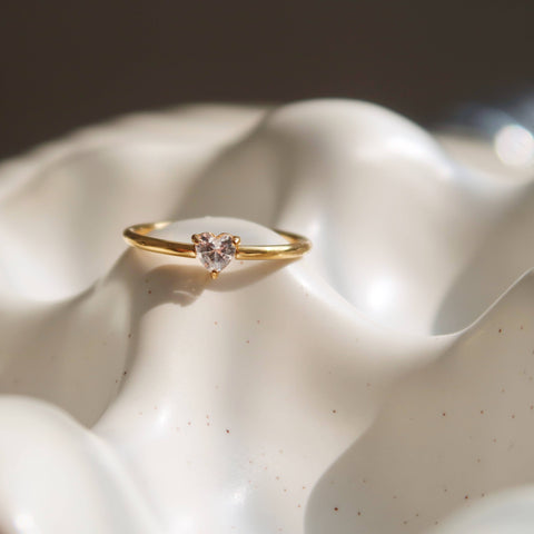 Heart Crystal Signet Ring