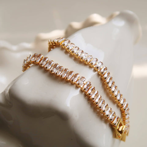 Gold Plated Tennis Crystal Bracelet