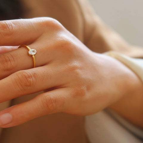 Heart Crystal Signet Ring