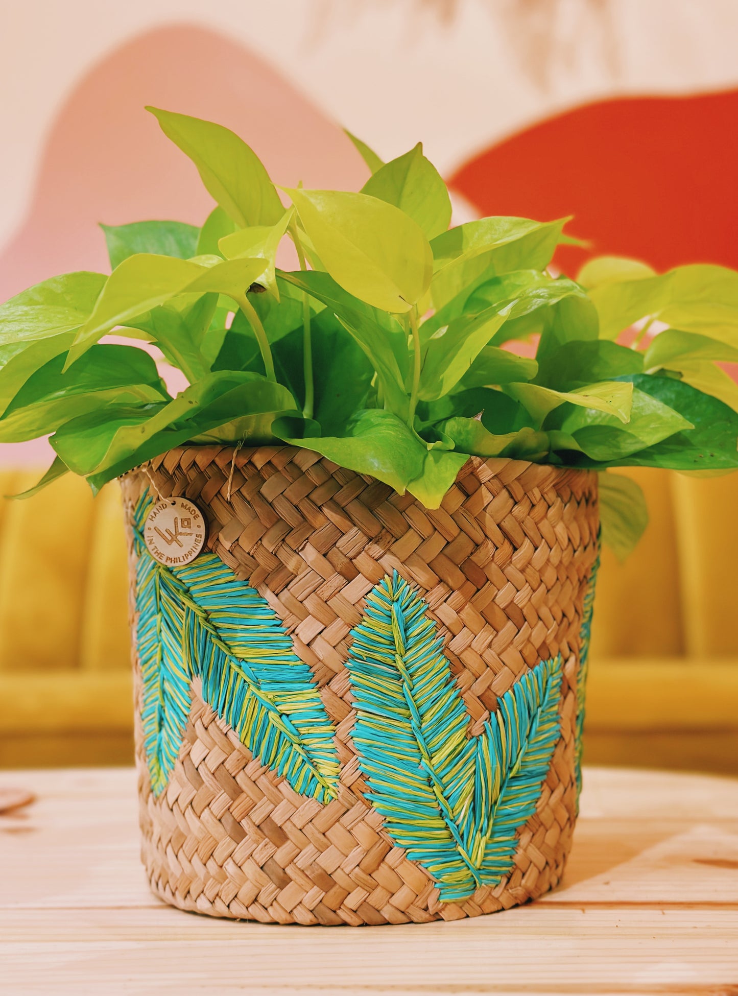 Banana Leaf Embroidery Seagrass Plant Baskets | LIKHÂ