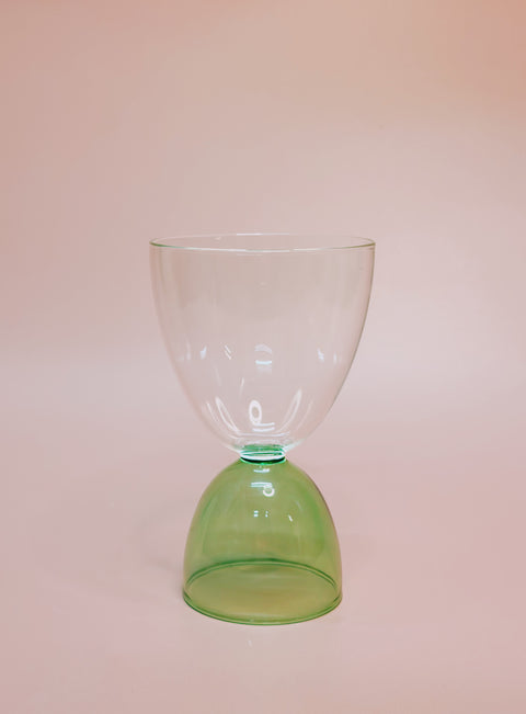 Mamo Hourglass 7oz Glass Clear/Green