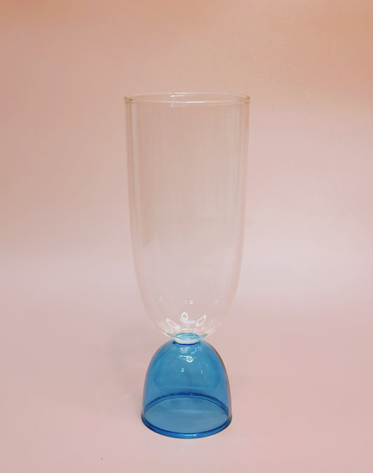 Mamo Hi-Ball glass clear + light blue cup
