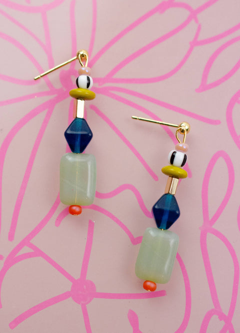 Multicolor beaded dangle earrings