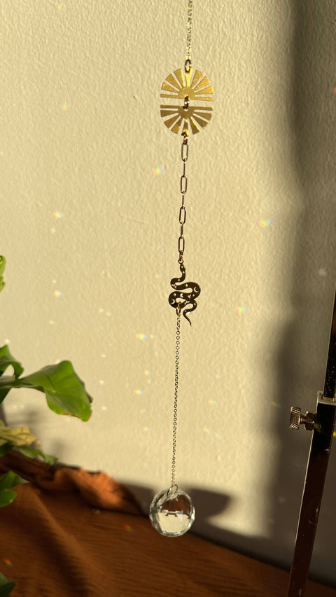 Midcentury Snake Sun Suncatcher