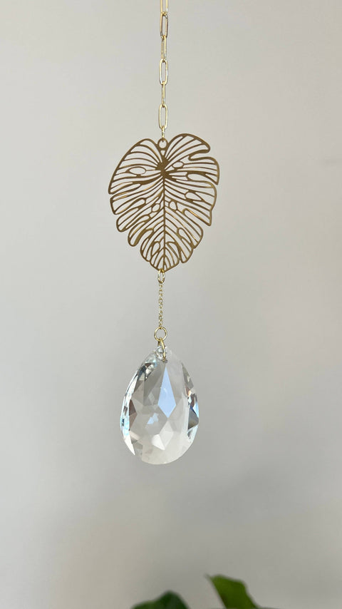 Leaf Suncatcher, Plant Lover Wall Hanging, Monstera