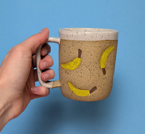 Banana Stamped Ceramic Mug