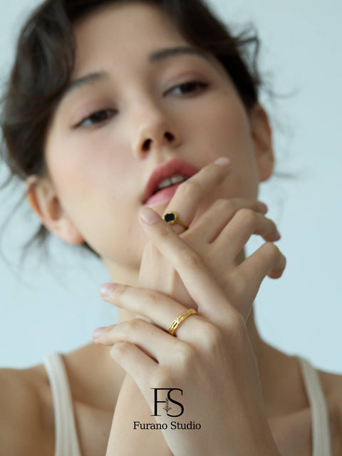 Black Signet Gold Ring