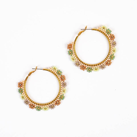 Large Daisy Hoop Earrings