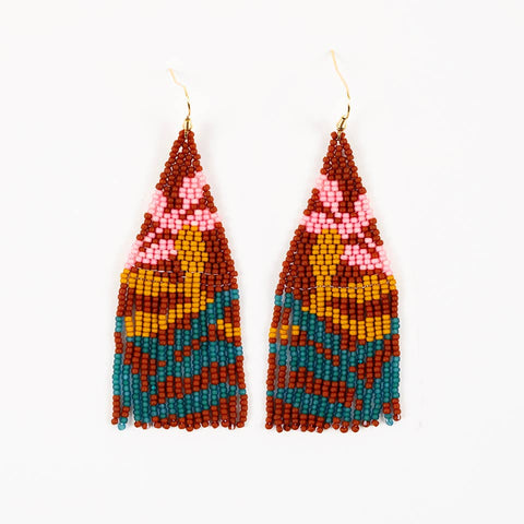 Beaded Botanica Fringe Earrings
