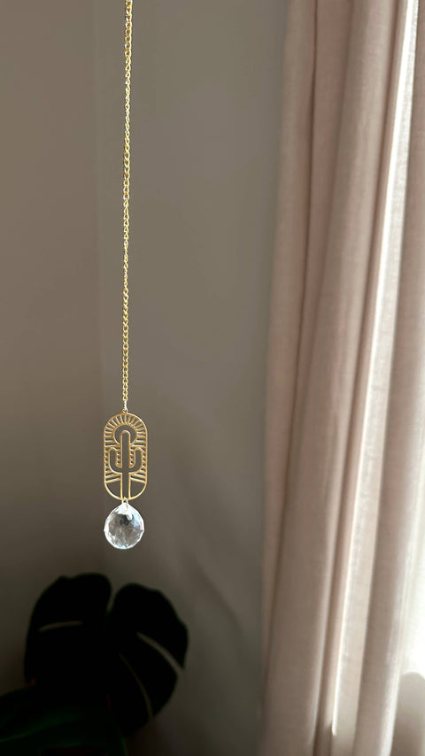 Desert Suncatcher, Cactus Brass Wall Hanging, Western Decor