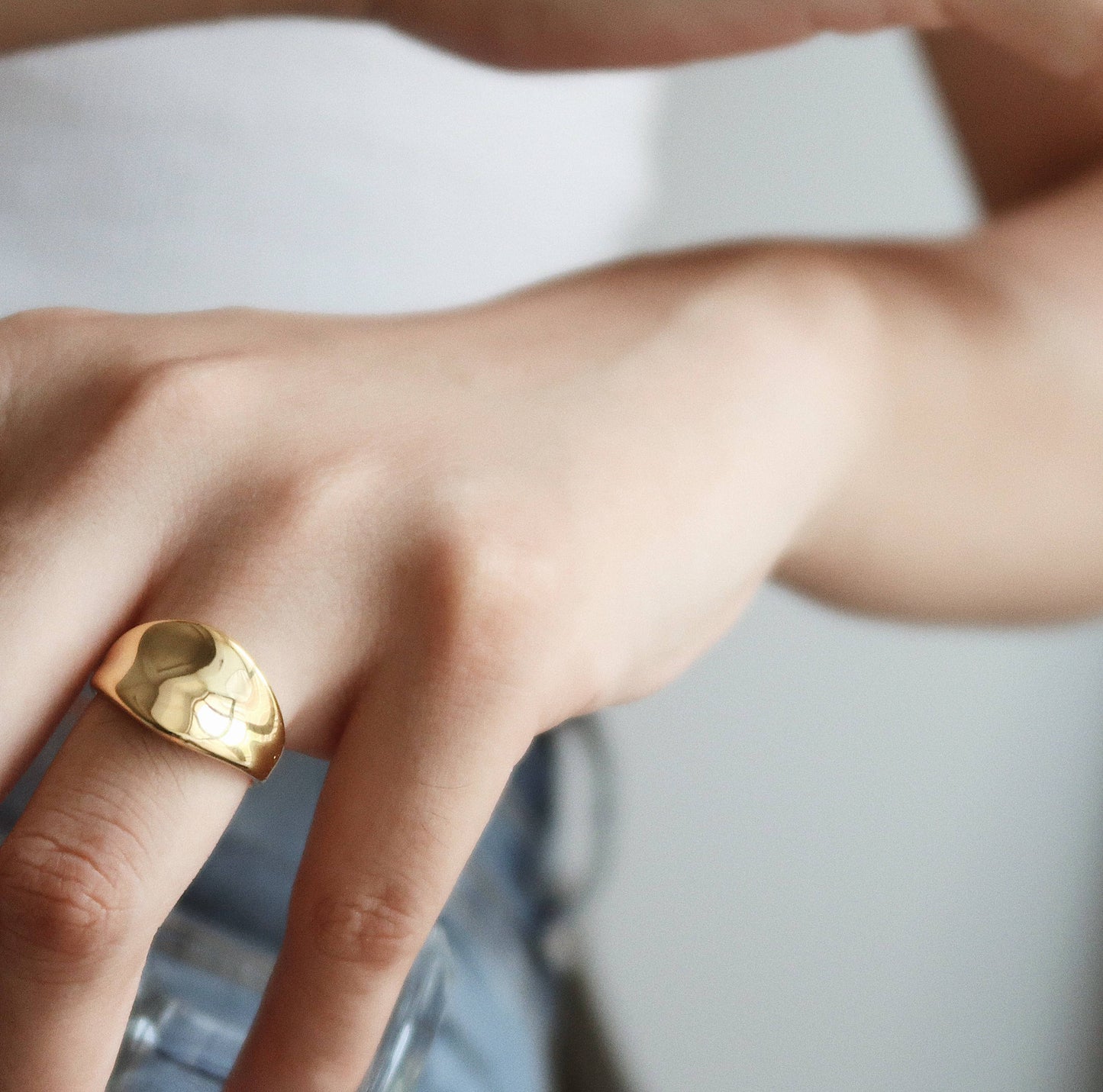 18K Gold Filled Chunky ring, Gold Stacking ring