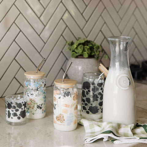 Dairy Cows Glass Can
