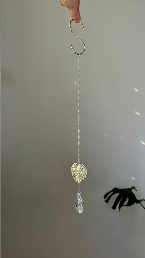 Leaf Suncatcher, Plant Lover Wall Hanging, Monstera